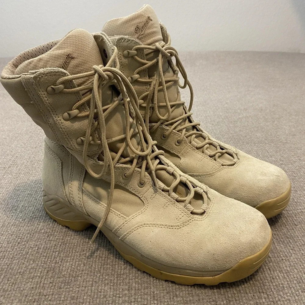 Danner Army Kinetic 8in Boots Mens Size 12D Tan Leather Combat Tactical Military